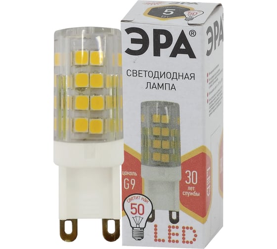 Светодиодная лампа ЭРА LED smd JCD-5w-220V-corn, ceramics-827-G9 Б0027863