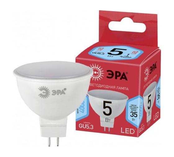 Светодиодная лампа ЭРА LED smd MR16-5w-840-GU5 3 ECO Б0019061