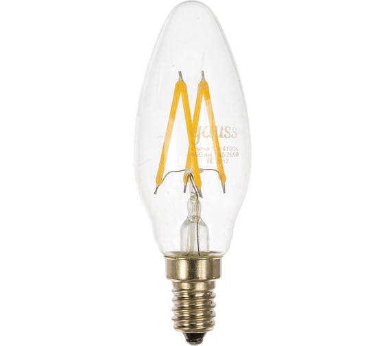 Лампа Gauss Filament Свеча E14 5W 4100К 2 лампы в упаковке 103801205P