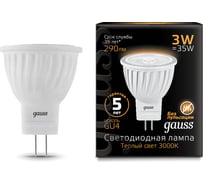 Лампа Gauss LED D35*45 3W MR11 GU4 2700K SQ 132517103