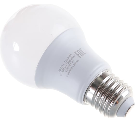 Лампа Gauss LED Elementary A60 7W E27 4100K 1/10/100 SQ 23227A