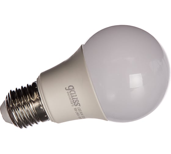 Светодиодная лампа Gauss Elementary A60 10W 880lm 3000K Е27 LED 1/10/50 23210