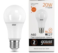 Лампа Gauss LED Elementary A60 20W E27 2700K SQ 23219