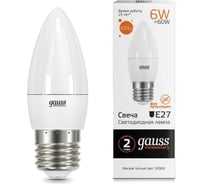 Лампа Gauss LED Elementary Candle 6W E27 2700K SQ 33216