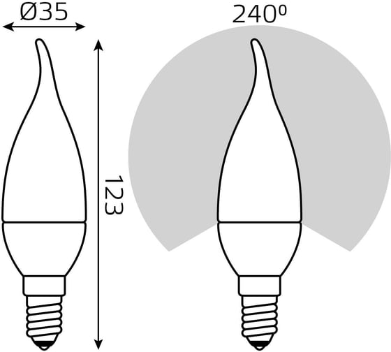 Лампа Gauss LED Elementary Candle Tailed 6W E14 2700K SQ 34116