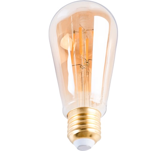 Лампа Gauss LED Filament ST64 E27 6W Golden 2400К SQ 102802006