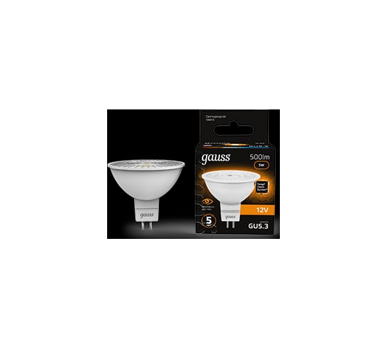 Лампа LED MR16 GU5.3 5W 12V 3000K Gauss 201505105