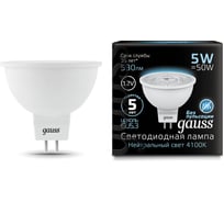 Лампа Gauss LED MR16 GU5.3 5W 12V 4100K SQ 201505205