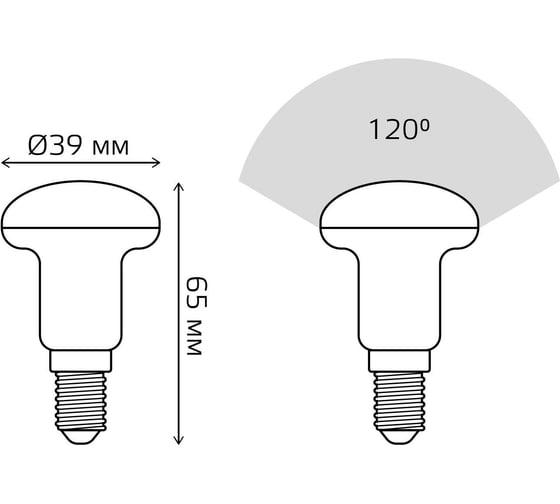 Светодиодная Лампа Gauss R39 4W 350lm 3000K Е14 LED 1/10/100 106001104