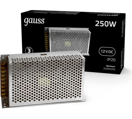 Блок питания LED STRIP PS 250W 12V Gauss 202003250