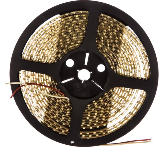 Лента Gauss LED 3528/120-SMD 9.6W 12V DC теплый белый IP66 блистер 5м SQ EB311000110 1