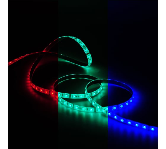 Лента Gauss LED 5050/60-SMD 14.4W 12V DC RGB блистер 5м SQ 312000414