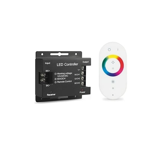 Контроллер для RGB Gauss 288W 24А с сенсорным пультом управления цветом белый SQ 201013288