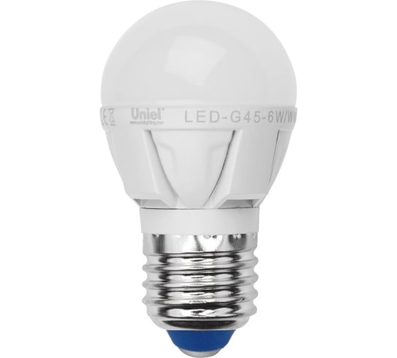 Светодиодная лампа Uniel LED-G45-7W/WW/E27/FR PLP01WH UL-00000774 1