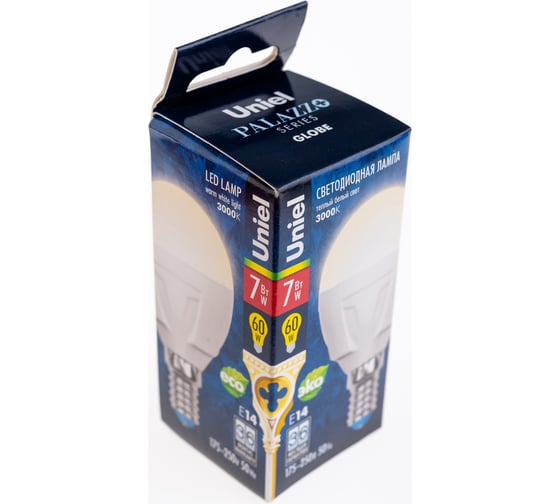 Светодиодная лампа Uniel LED-G45-7W/WW/E14/FR PLP01WH UL-00000773