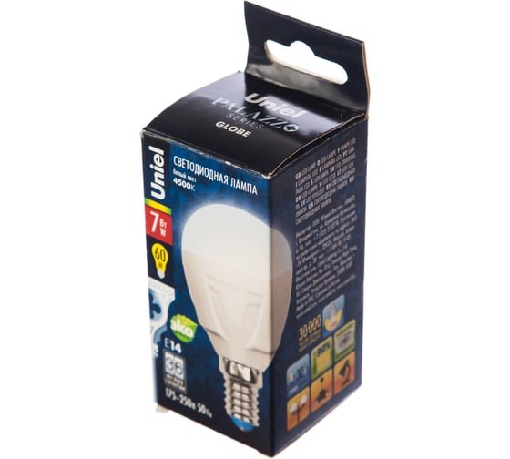 Светодиодная лампа Uniel LED-G45-7W/NW/E14/FR PLP01WH UL-00000771