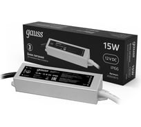 Пылевлагозащищенный блок питания для светодиодной ленты 15W 12V IP66 Gauss 202023015
