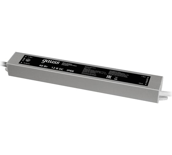 Пылевлагозащищенный блок питания для светодиодной ленты 40W 12V IP66 Gauss 202023040