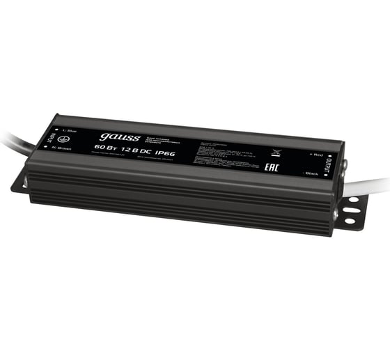 Пылевлагозащищенный блок питания для светодиодной ленты 60W 12V IP66 Gauss 202023060