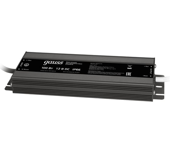 Блок питания для светодиодной ленты Gauss 100W 12V IP66 (драйвер) 202023100