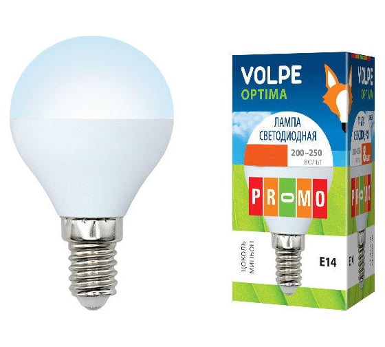 Светодиодная лампа Volpe LED-G45-6W/NW/E14/FR/O 10215