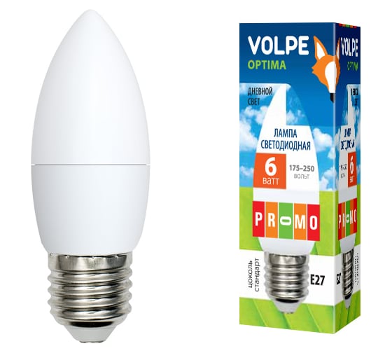 Светодиодная лампа Volpe LED-C37-6W/DW/E27/FR/O UL-00001068