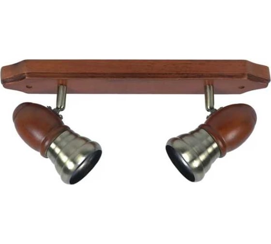Спот POWERLIGHT OAK 2хЕ14x40W, бронза/дер 3005/2-1