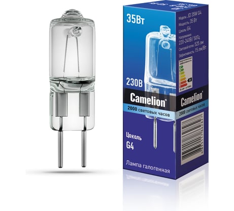 Галогенная лампа без рефлектора JD 35W g4 220V Camelion 10406