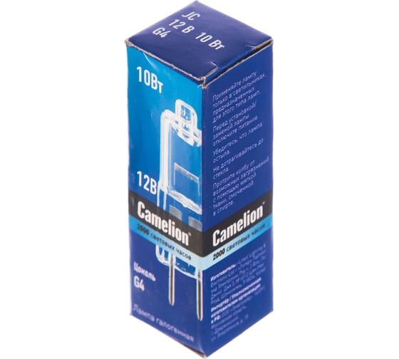 Галогенная лампа без рефлектора JC 10W g4 12V Camelion 2167