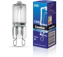 Прозрачная галогенная лампа без рефлектора G9 60W 220V 2000 часов Camelion 5555