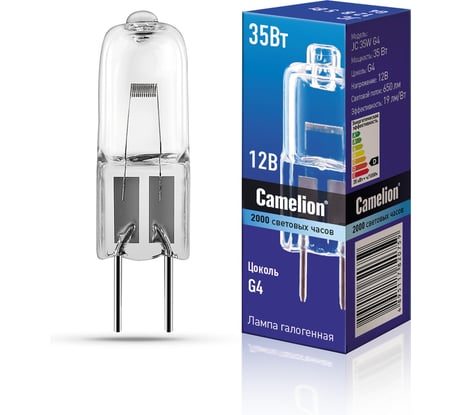 Галогенная лампа без рефлектора JC 35W g4 12V Camelion 2169