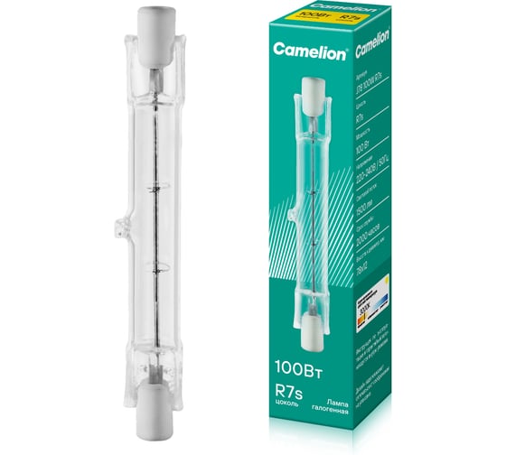 Линейная галогенная лампа J 100W L=78mm 220V 2000 часов Camelion 2932
