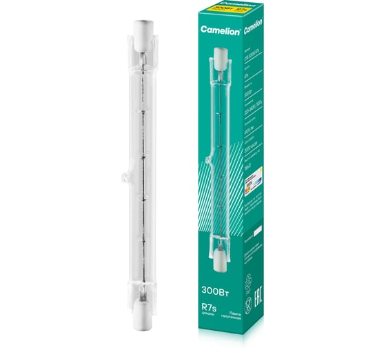 Линейная галогенная лампа J 300W L=118mm 220V 2000 часов Camelion 2936