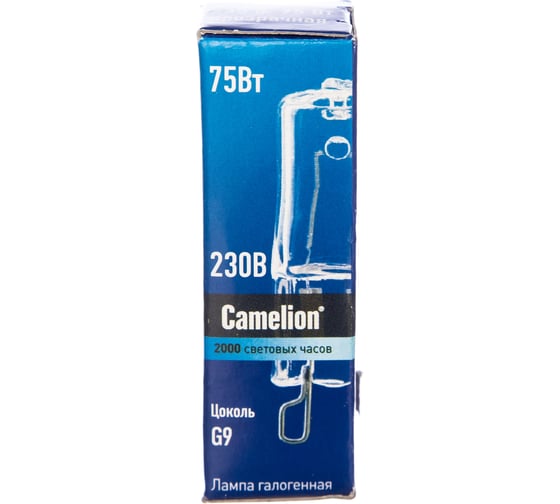 Прозрачная галогенная лампа без рефлектора G9 75W 220V 2000 часов Camelion 5618