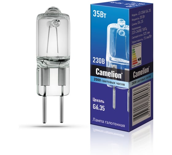 Галогенная лампа без рефлектора JD 35W g6,35 220V Camelion 5203 1