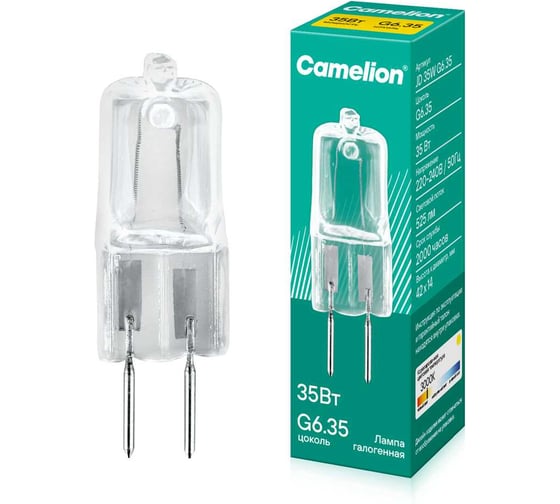 Галогенная лампа без рефлектора JD 35W g6,35 220V Camelion 5203