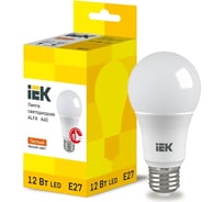 Светодиодная лампа IEK alfa a60 шар 12вт 230в 3000к e27 LLA-A60-12-230-30-E27