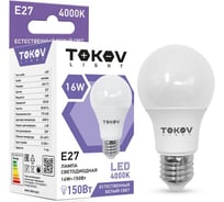 Светодиодная лампа TOKOV ELECTRIC 16вт а60 4000к е27 176-264в (tkl) TKL-A60-E27-16-4K