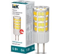 Светодиодная лампа IEK corn капсула 5вт 230в 4000к керамика g4 LLE-CORN-5-230-40-G4