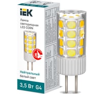 Светодиодная лампа IEK corn капсула 3,5вт 230в 4000к керамика g4 LLE-CORN-4-230-40-G4