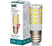 Светодиодная лампа IEK corn капсула 5вт 230в 4000к керамика e14 LLE-CORN-5-230-40-E14