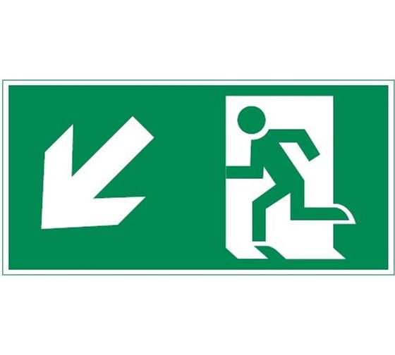 Пиктограмма VARTON "фигура / стрелка влево вниз" 400x200мм, для аварийно-эвакуационного светильника vault V5-EM03-60.013.018 1