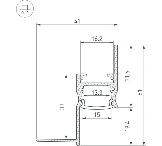 Профиль Arlight ARH-СEIL-S14-SHADOW-2000 WHITE 0385942м 038594