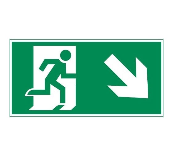 Пиктограмма VARTON фигура стрелка вправо вниз 400x200мм для аварийно-эвакуационного светильника vault V5-EM03-60.013.024 1