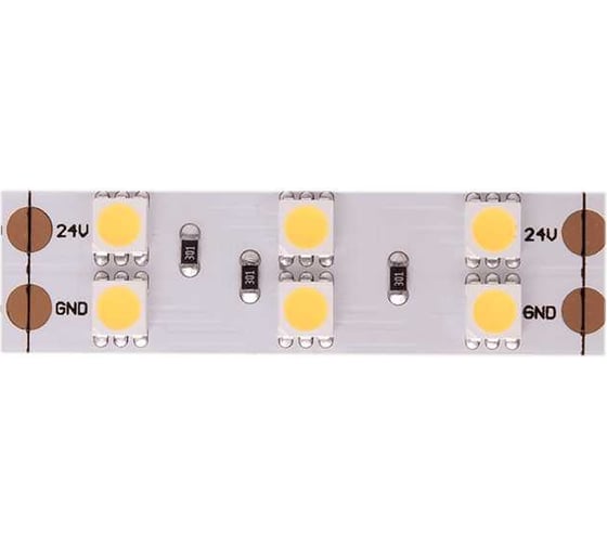 Светодиодная лента DesignLed 2x DSG 5050 NW 120L-V24-IP33, 4000 K, 600 LED, 28,8W/m, LUX DSG5120-24-NW-33
