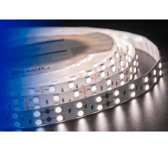 Светодиодная лента DesignLed 2x DSG 5050 NW 120L-V24-IP33, 4000 K, 600 LED, 28,8W/m, LUX DSG5120-24-NW-33