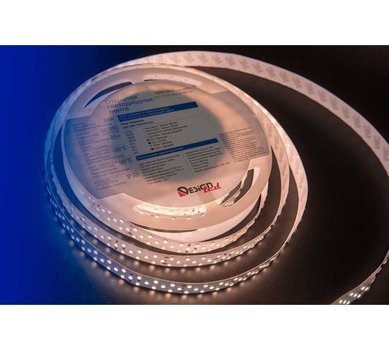 Светодиодная лента DesignLed 3x DSG 2835 WW 252L-V24-IP33, 2700 K, 1260 LED, 24W/m, 5000192 mm, LUX DSG2252-24-WW-33