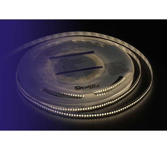 Светодиодная лента DesignLed DSG 2216, IP33, 300LEDS,20W/m, 24V, WW (3000K) DSG2A300-24-WW-33
