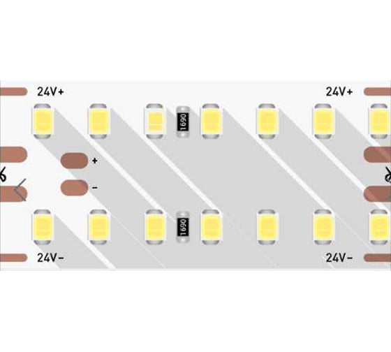 Светодиодная лента DesignLed 2x DSG 2835 DW 280L-V24-IP33, 4000 K, 700 LED, 25W/m, 2500242 mm DSG2280V2-24-NW-33