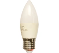 Светодиодная лампа B35 7W E27 3000K 570лм свеча матовая КРАСНАЯ ЦЕНА 4606400618904